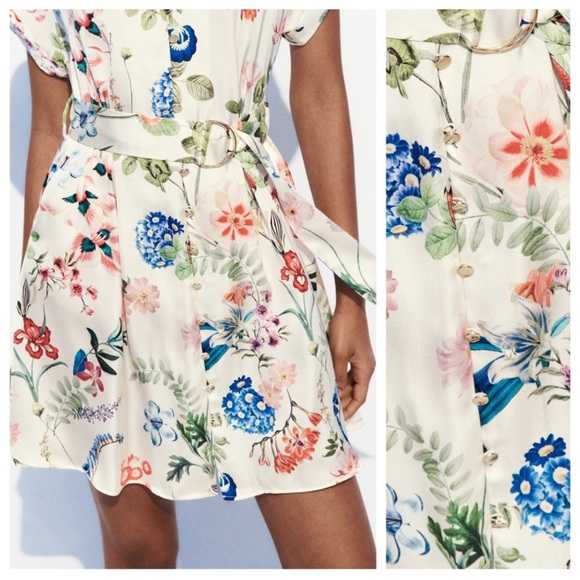 ZARA Floral Print Dress - Picture 3 of 7